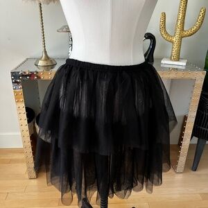 Free People Black Tulle Skirt